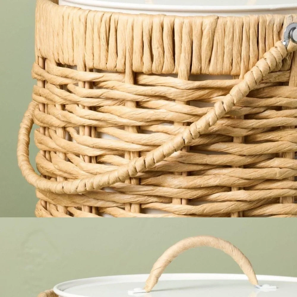 NWT Hearth and Hand Natural Woven Ice Bucket with Lid